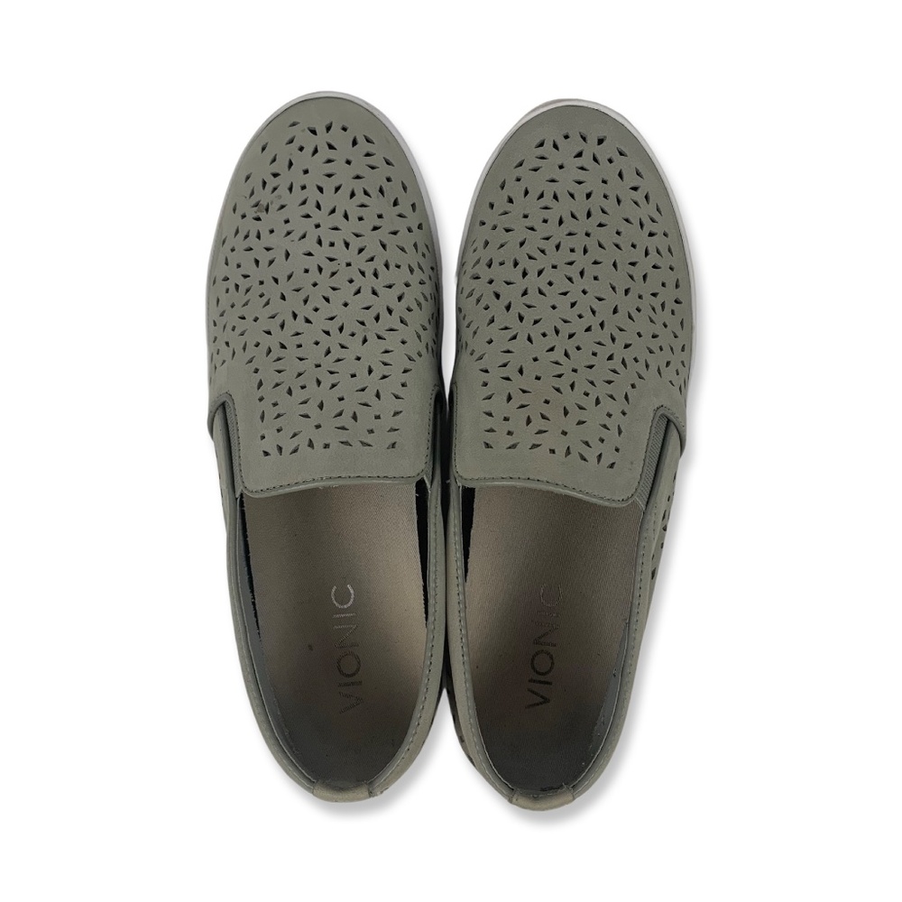 Vionic Gray Suede Splendid Midi Perf Orthotic Sli… - image 5